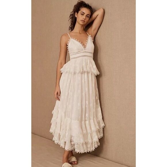 ROCOCO SAND Long Dress Off White Straps Embroidery Maxi S - Picture 1 of 16